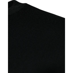 Black Nylon Logo Crew Neck Pullover Sweater