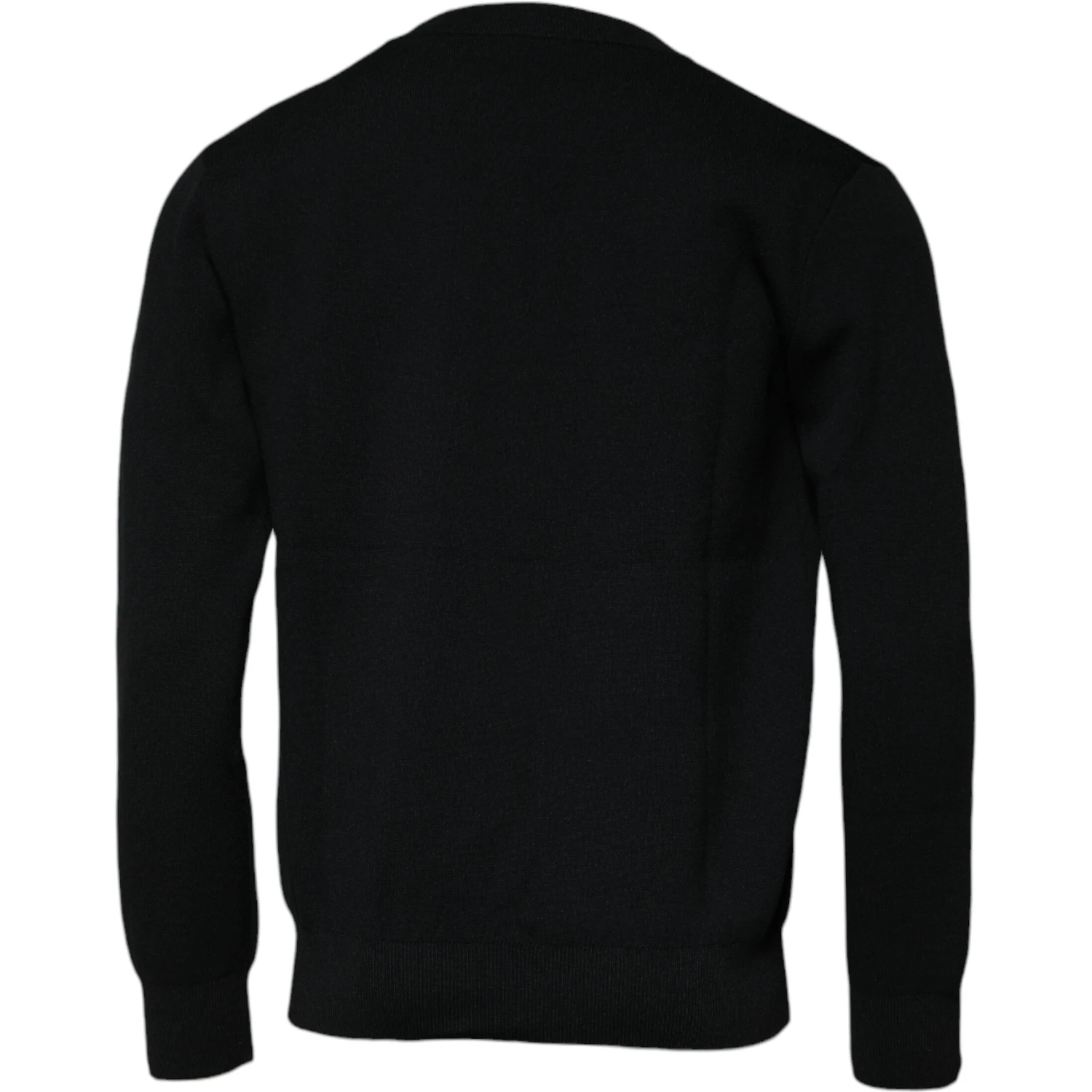 Black Nylon Logo Crew Neck Pullover Sweater