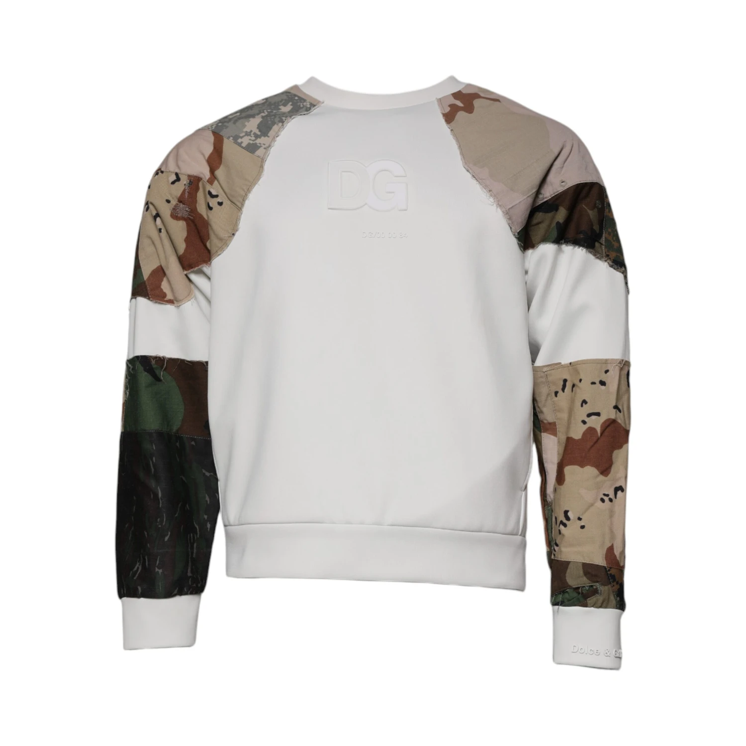 Multicolor Patchwork Cotton Crew Neck Sweater