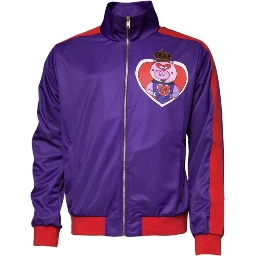 Purple Year Of The Pig Full Zip Bomber Sweater