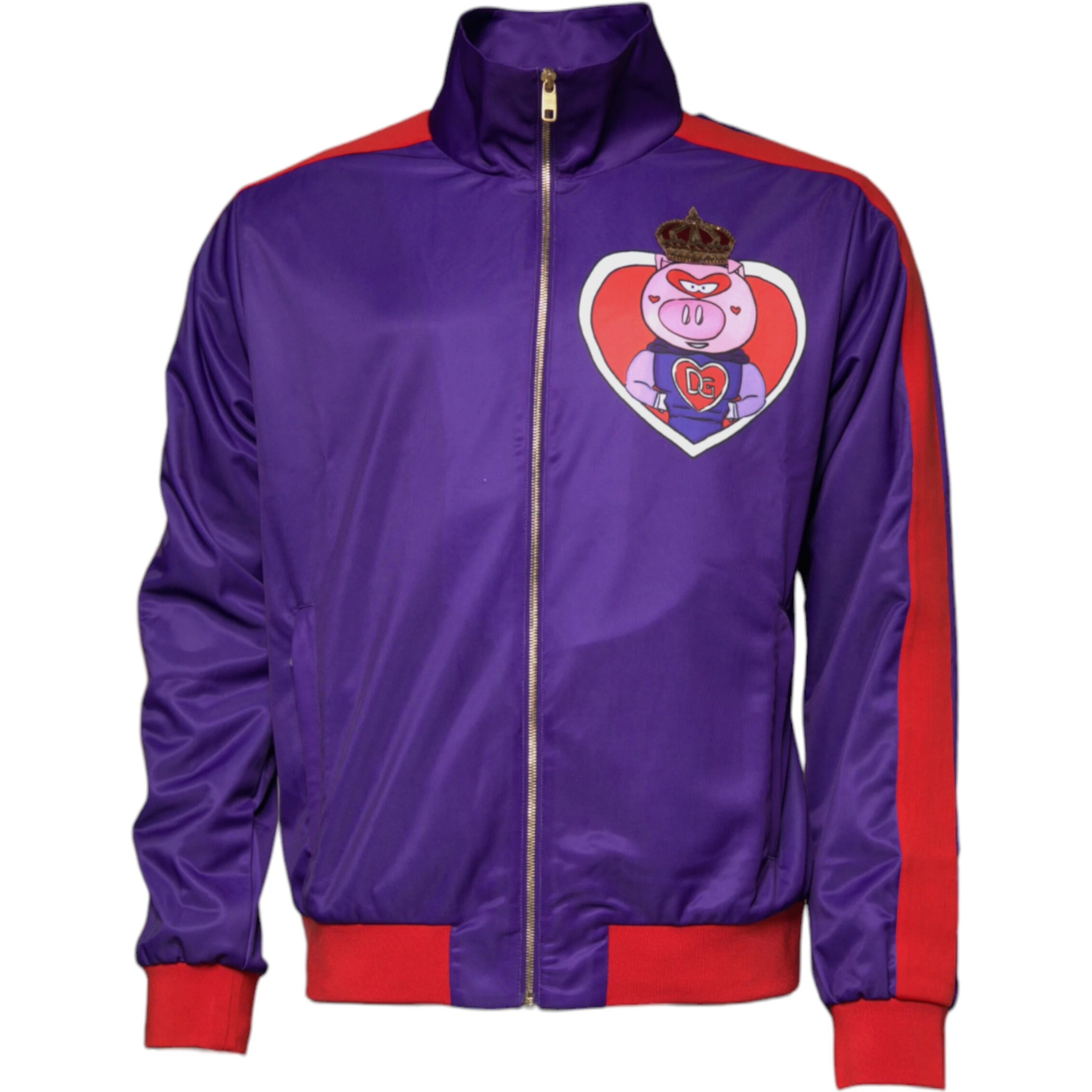 Purple Year Of The Pig Full Zip Bomber Sweater