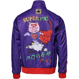 Purple Year Of The Pig Full Zip Bomber Sweater
