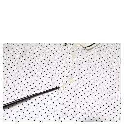 White Polka Dot Cotton Collared Polo T-shirt