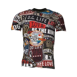 Multicolor Graphic Print Cotton Crew Neck T-shirt