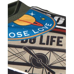 Multicolor Graphic Print Cotton Crew Neck T-shirt