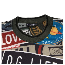 Multicolor Graphic Print Cotton Crew Neck T-shirt