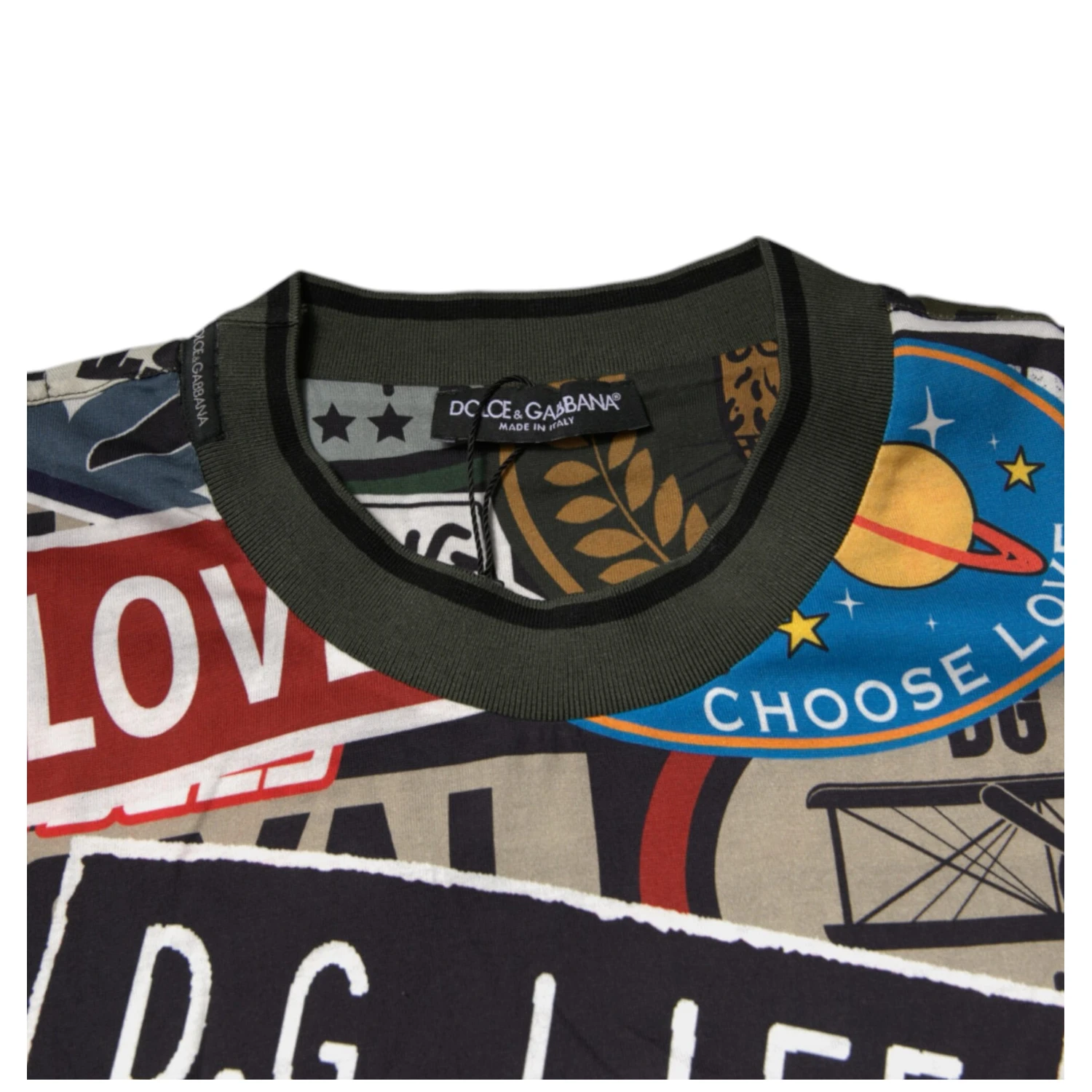 Multicolor Graphic Print Cotton Crew Neck T-shirt