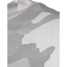 White Gray Camouflage Cotton Crew Neck T-shirt