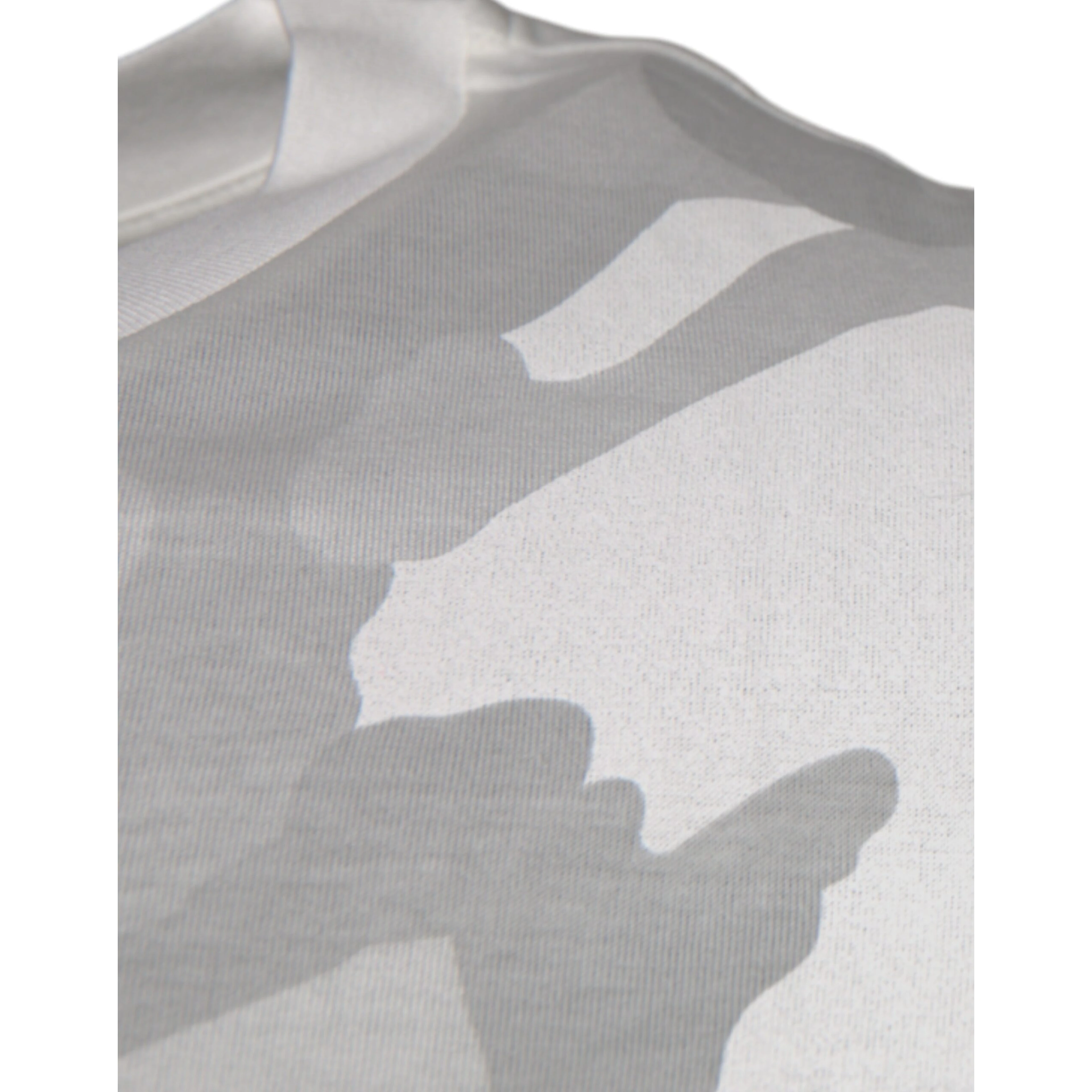 White Gray Camouflage Cotton Crew Neck T-shirt