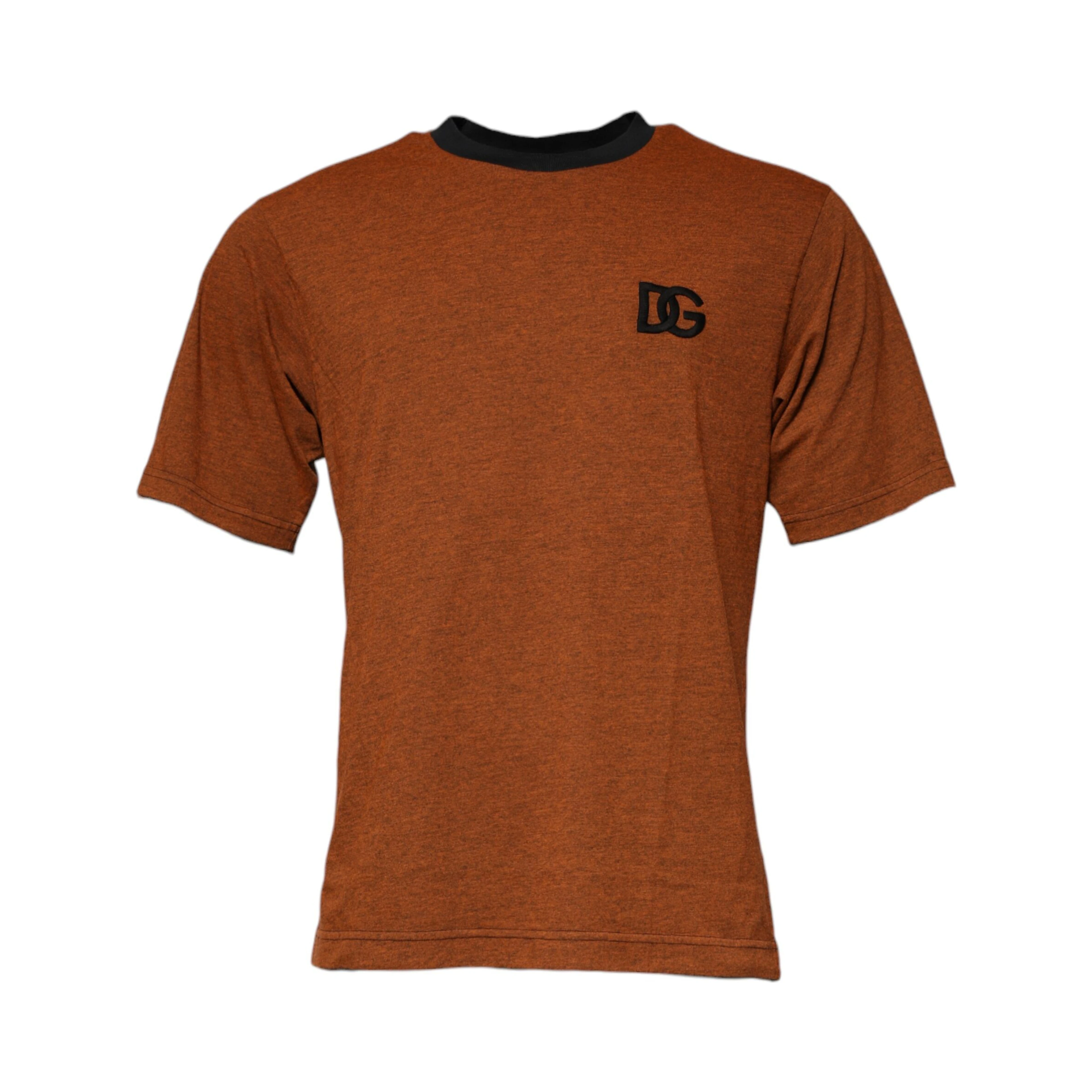 Brown DG Logo Polyester Crew Neck T-shirt