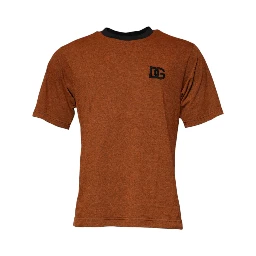 Brown DG Logo Polyester Crew Neck T-shirt