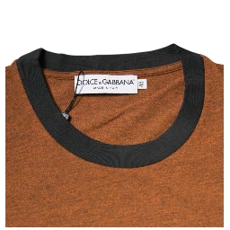 Brown DG Logo Polyester Crew Neck T-shirt
