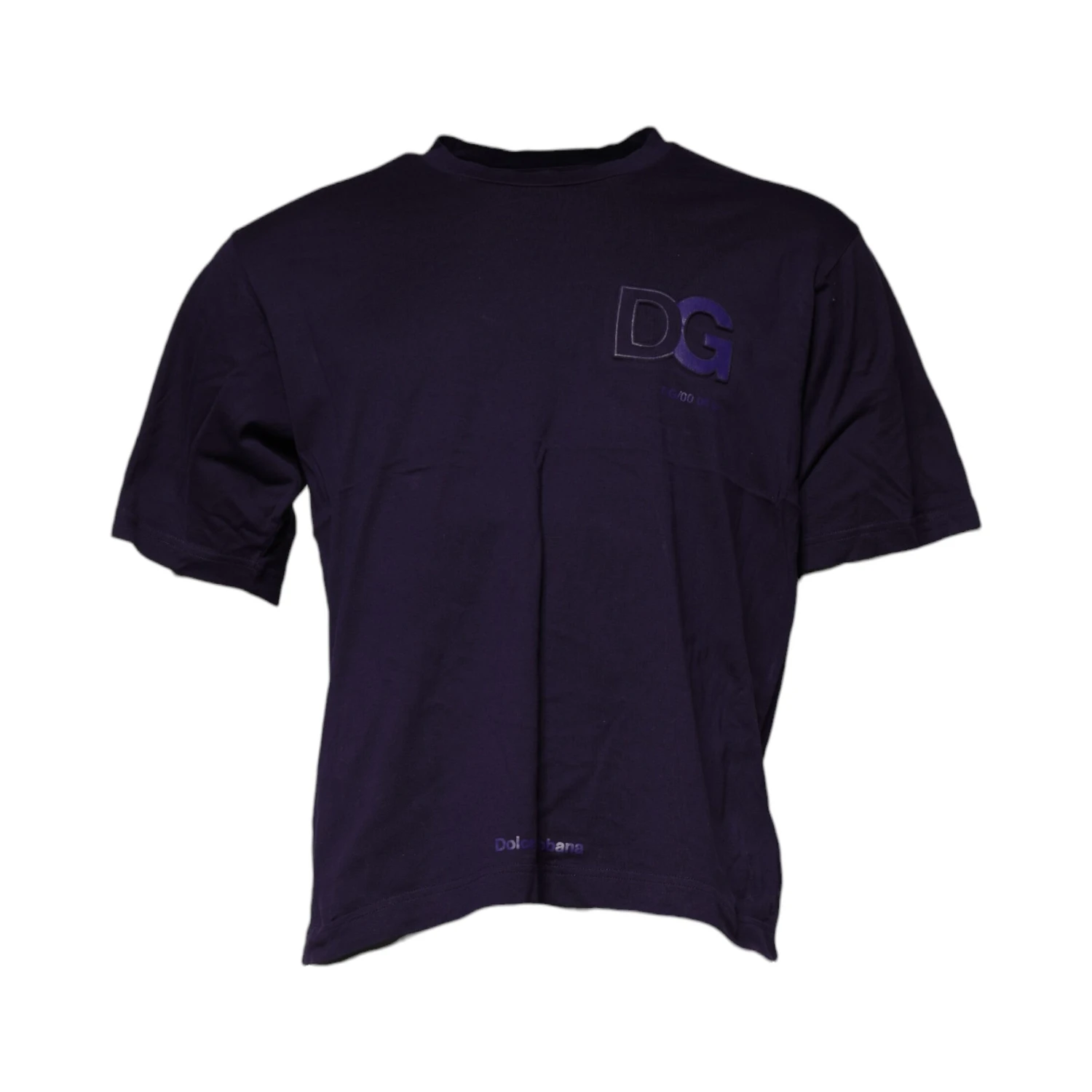 Purple DG Logo Cotton Crew Neck T-shirt