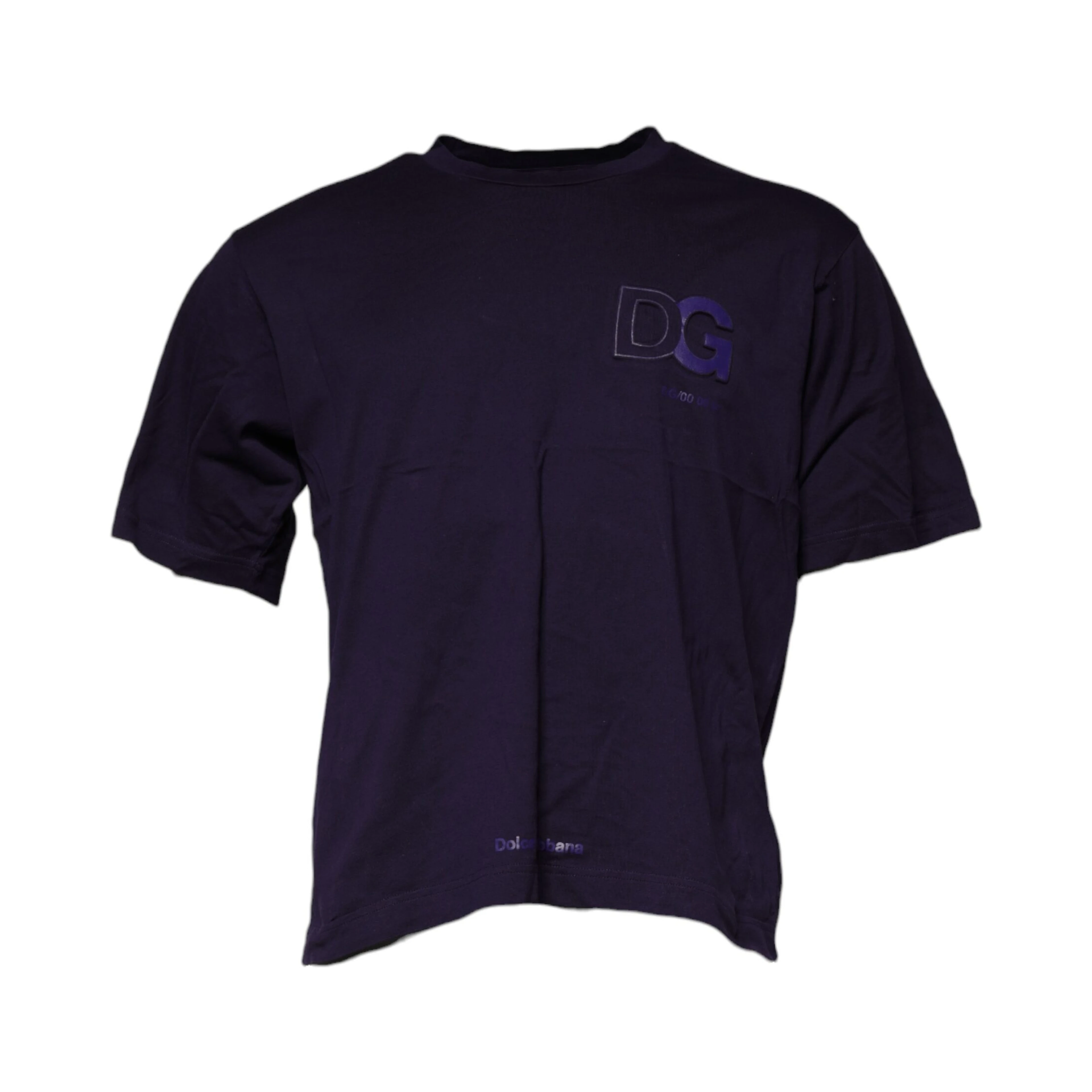 Purple DG Logo Cotton Crew Neck T-shirt