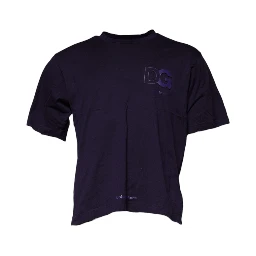Purple DG Logo Cotton Crew Neck T-shirt