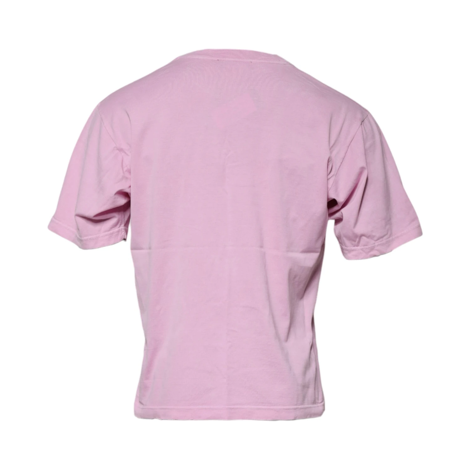 Pink Logo Print Cotton Crew Neck T-shirt