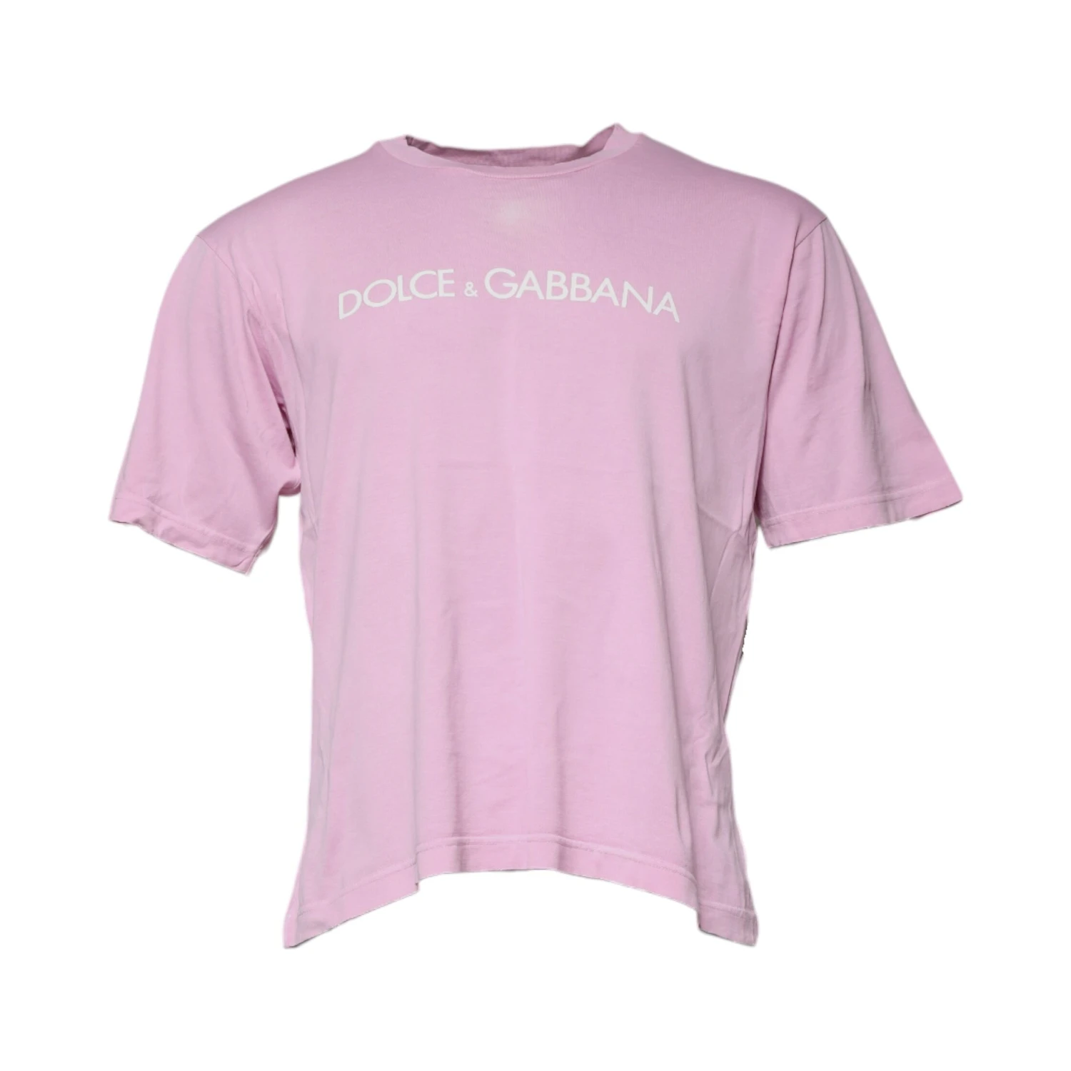 Pink Logo Print Cotton Crew Neck T-shirt