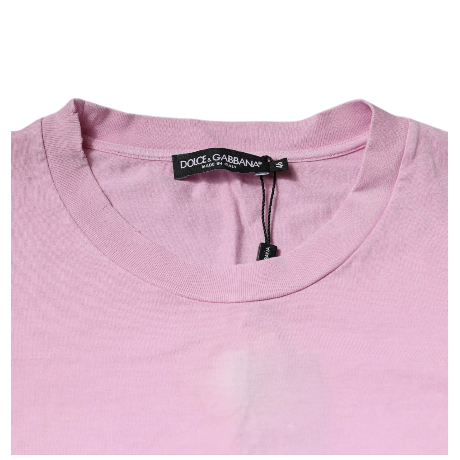 Pink Logo Print Cotton Crew Neck T-shirt