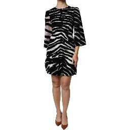 Black White Zebra A-line Sheath Mini Dress