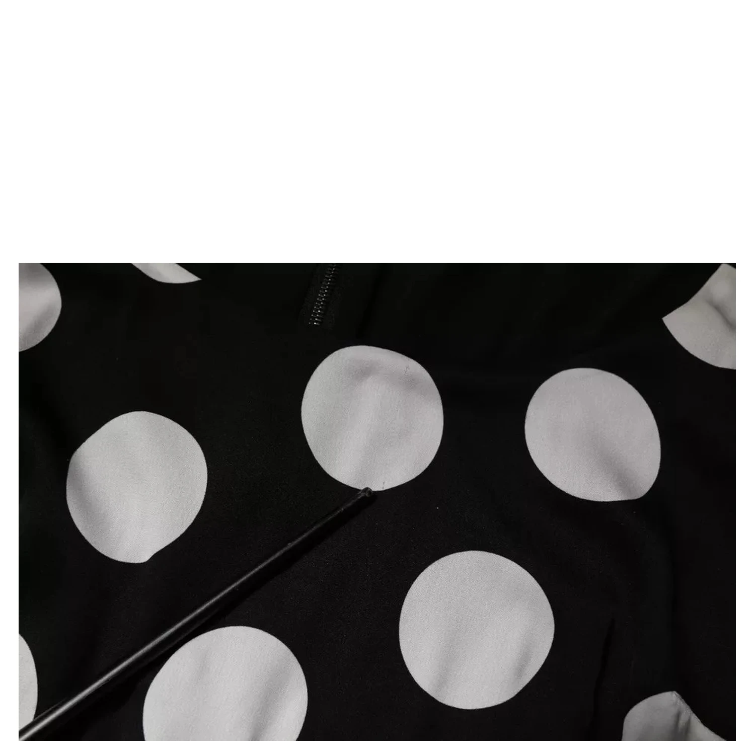 Black White Silk Polka Dots Sheath Midi Dress