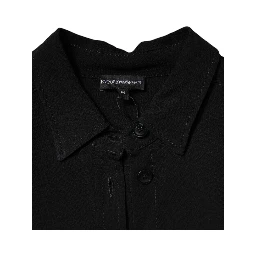 Black Viscose Long Sleeves A-line Mini Dress