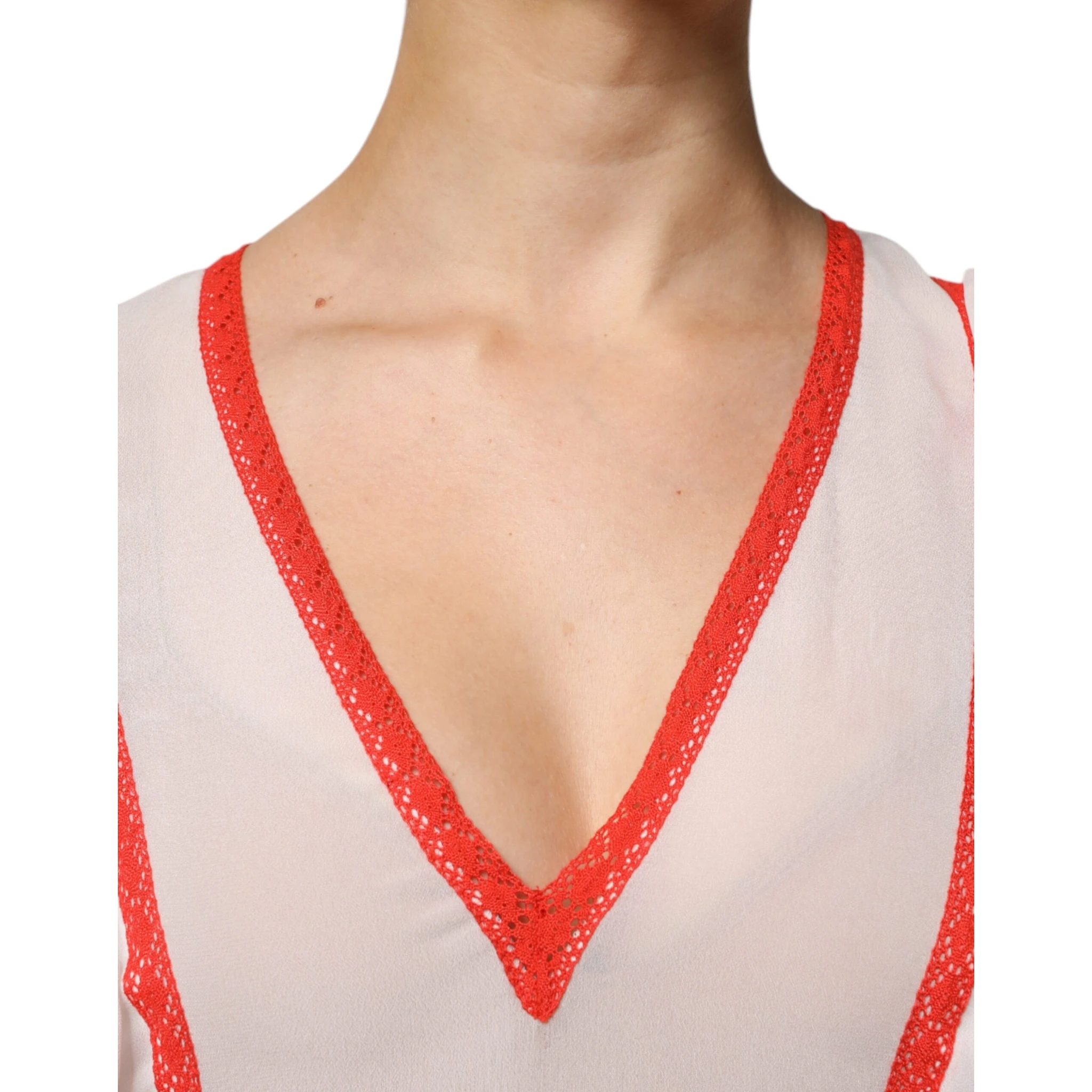 White Viscose Ruffle Sleeves A-line Pleated Mini Dress