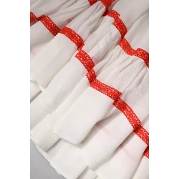 White Viscose Ruffle Sleeves A-line Pleated Mini Dress