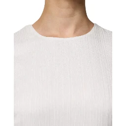 White Sleeveless Round Neck Shift Long Maxi Dress