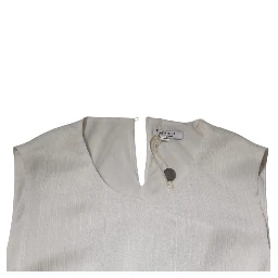 White Sleeveless Round Neck Shift Long Maxi Dress