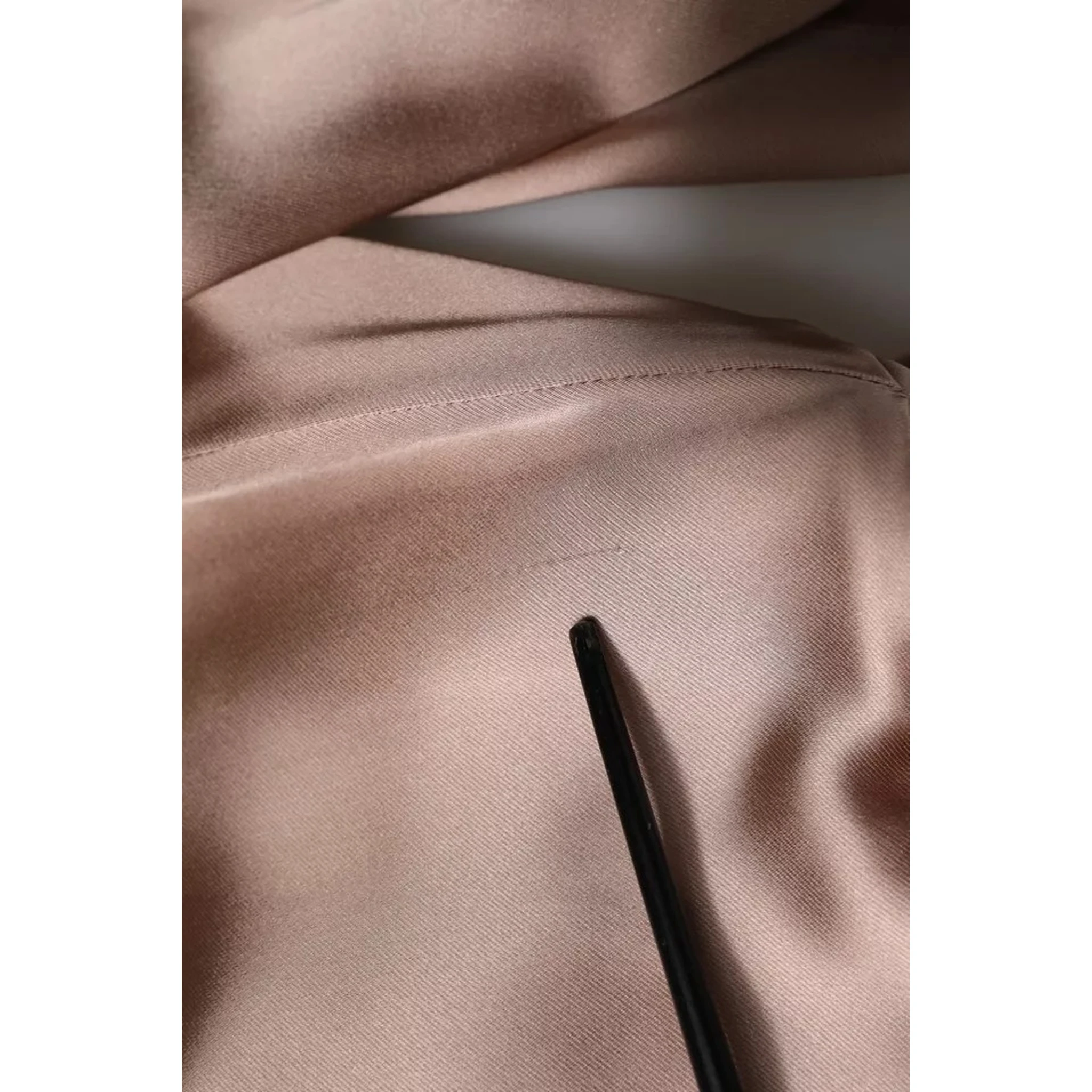 Pink Satin Long Sleeves Sheath Wrap Mini Dress