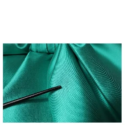 Green Satin Polyester Sleeveless V-neck Layered Dress