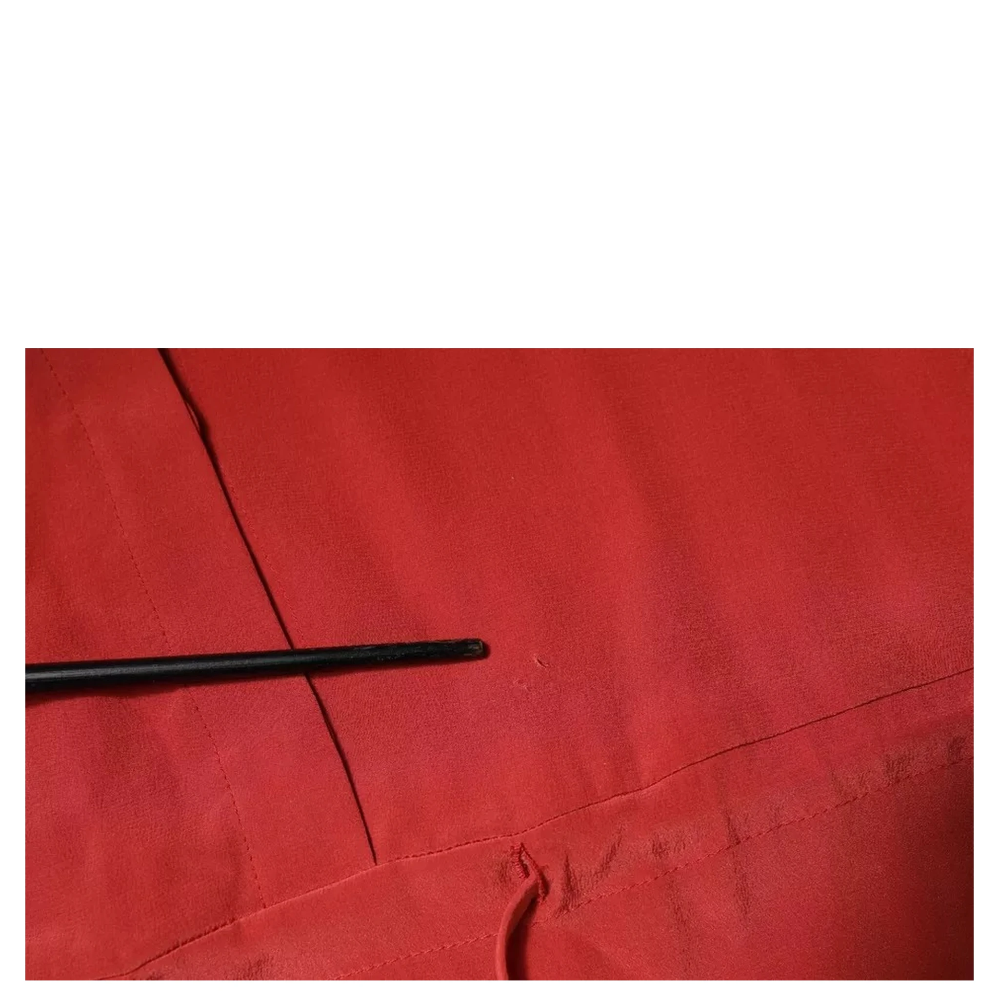 Red Long Sleeves Pencil Cut Drawstring Waist Dress