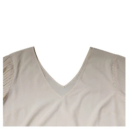 Off White Short Sleeves V-neck Shift Midi Dress