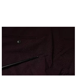 Maroon Mid Waist Tapered Skinny Dress Pants