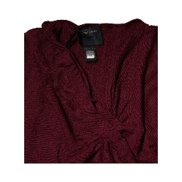 Maroon Jumper Keyhole Knit Pullover Sweater