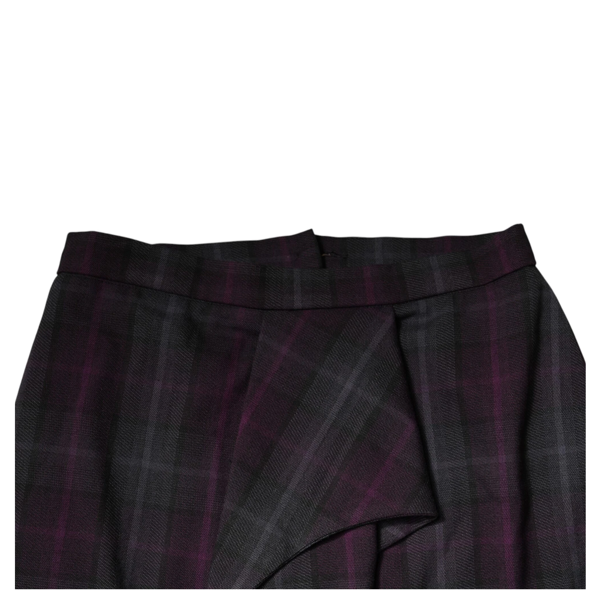 Multicolor Checkered Ruffle High Waist Mini Skirt