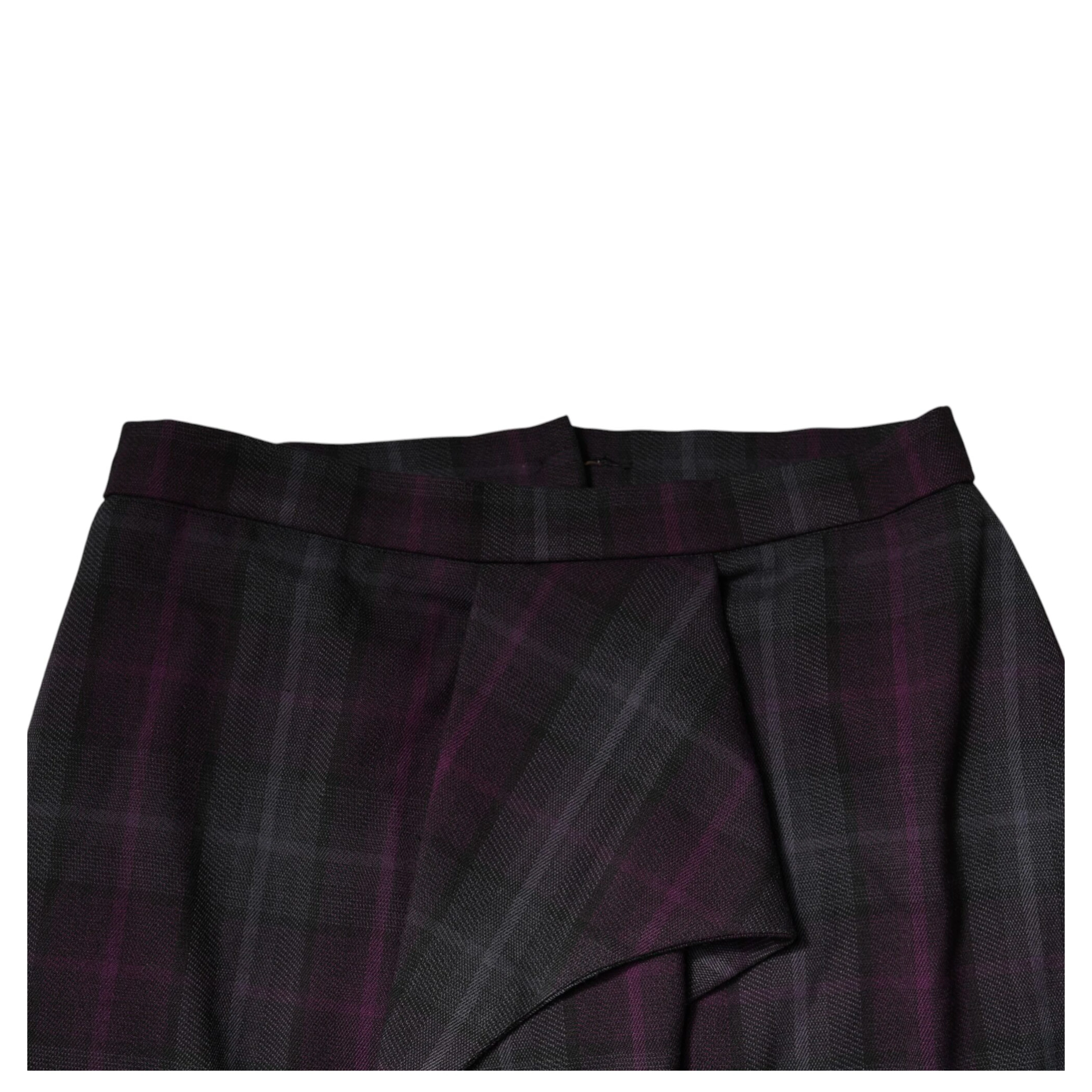 Multicolor Checkered Ruffle High Waist Mini Skirt