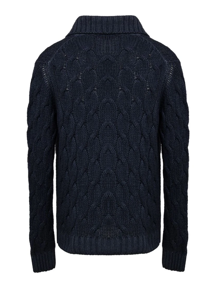 Blue Cashmere Cardigan