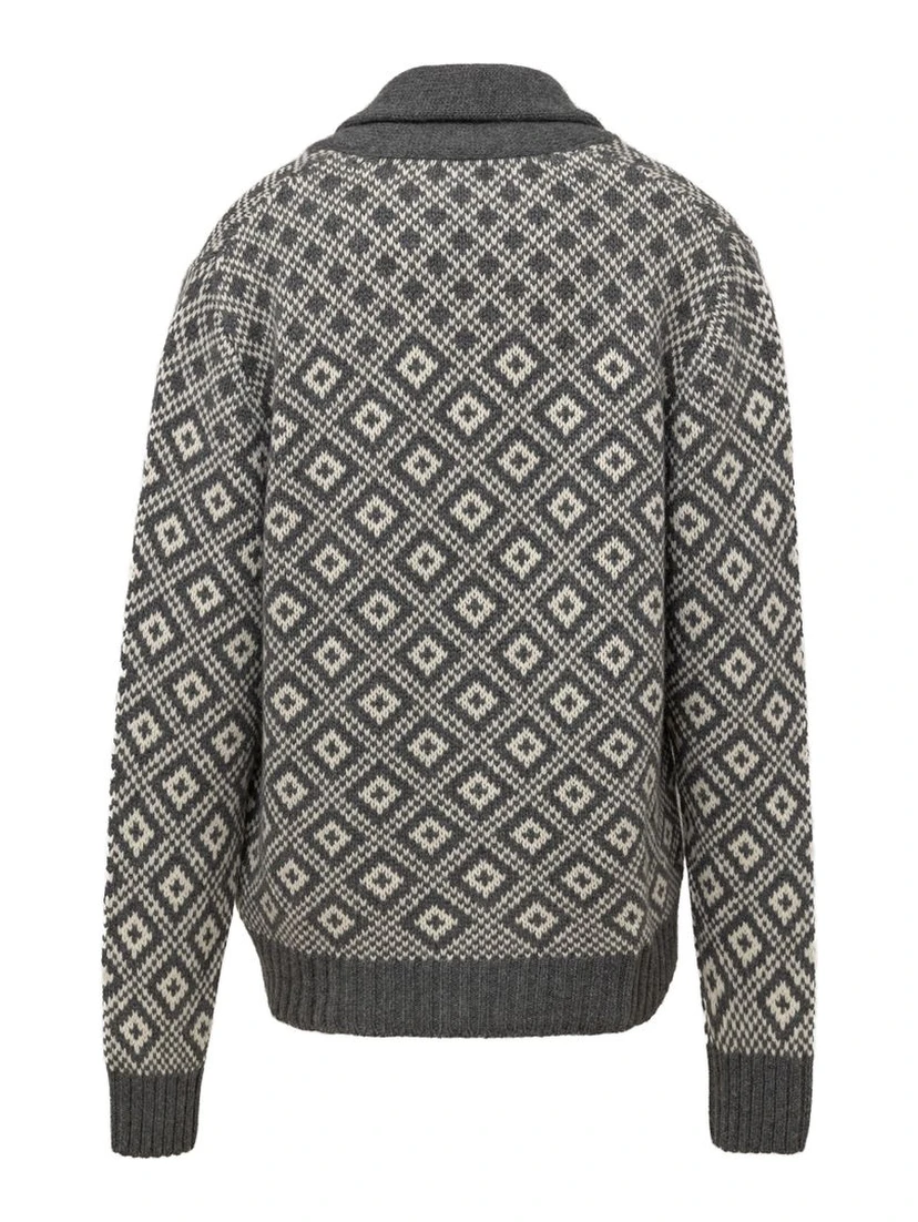 Bicolor Cashmere Cardigan