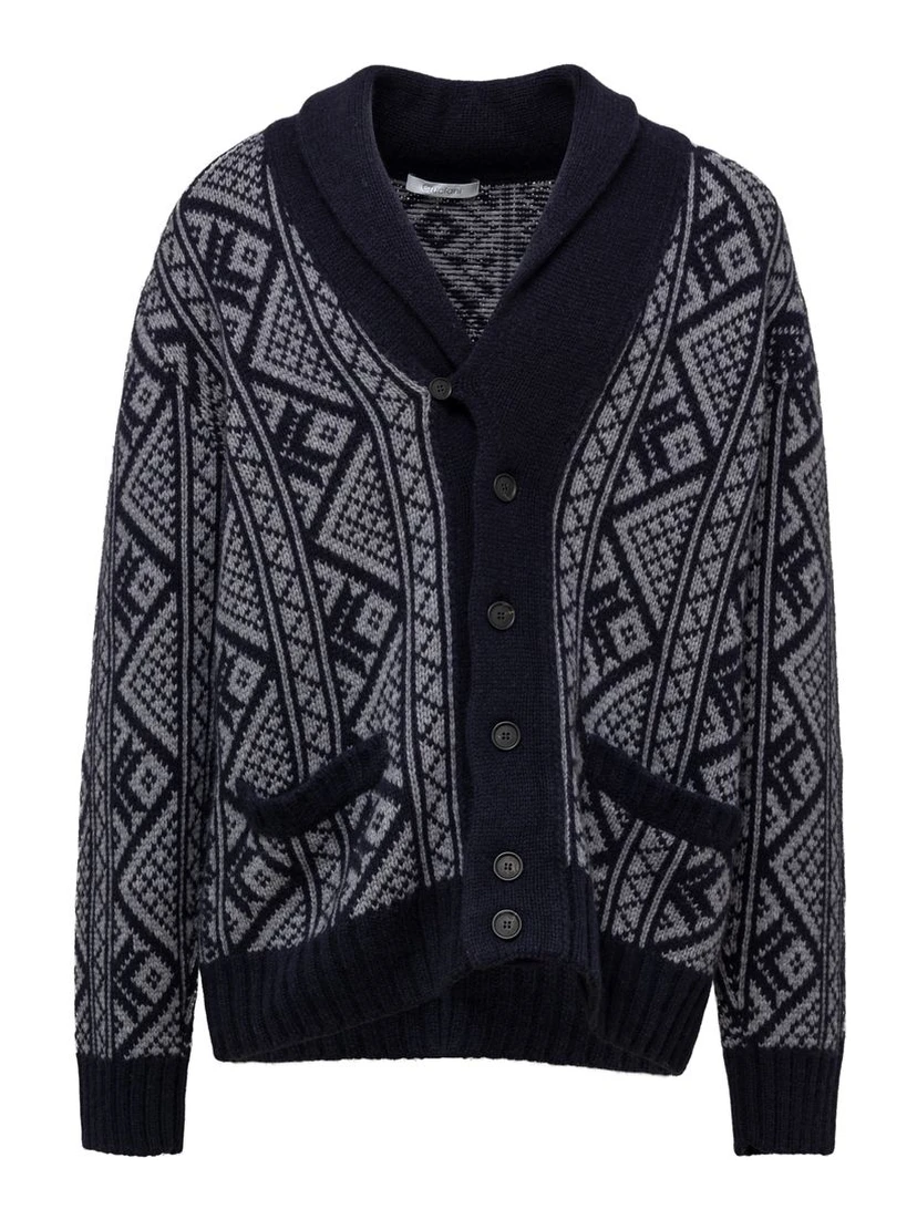 Bicolor Cashmere Cardigan