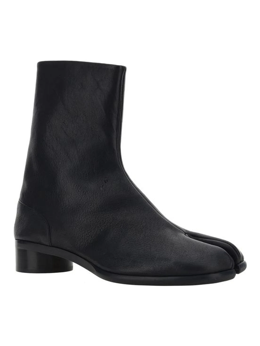 Black Camel Hair  Flat Boots