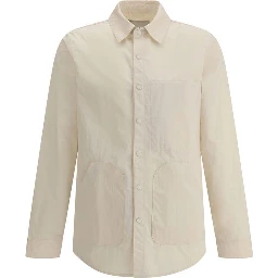 Cream Polyester Jackets And Coat