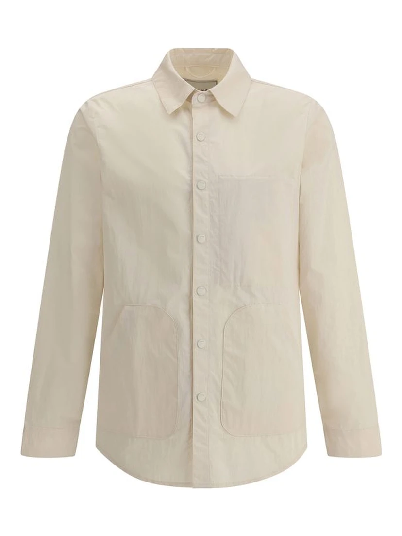 Cream Polyester Jackets And Coat