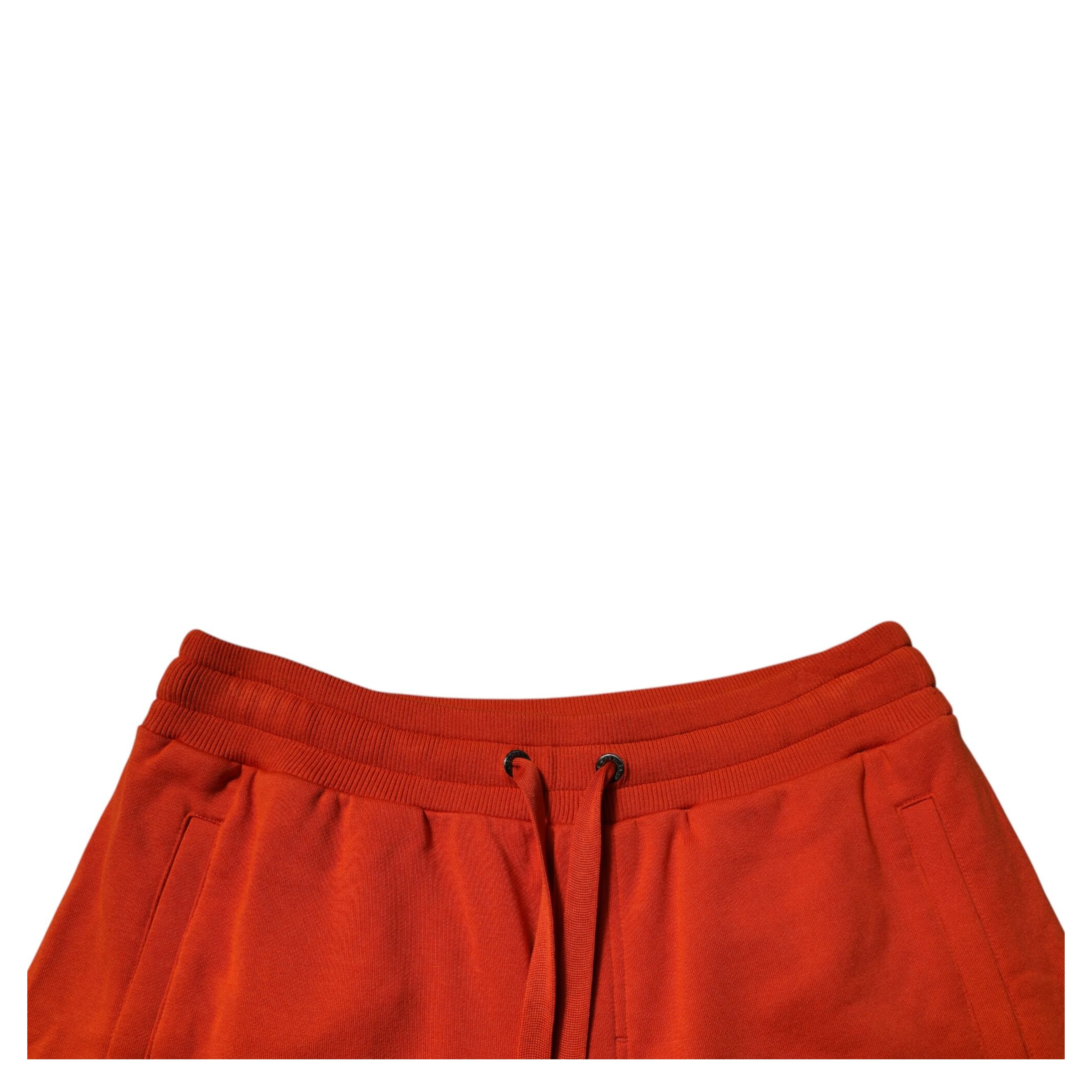 Red Cotton Blend Mid Waist Men Bermuda Shorts