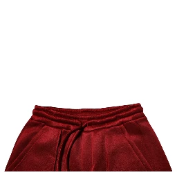 Maroon Viscose Nylon Mid Waist Bermuda Shorts