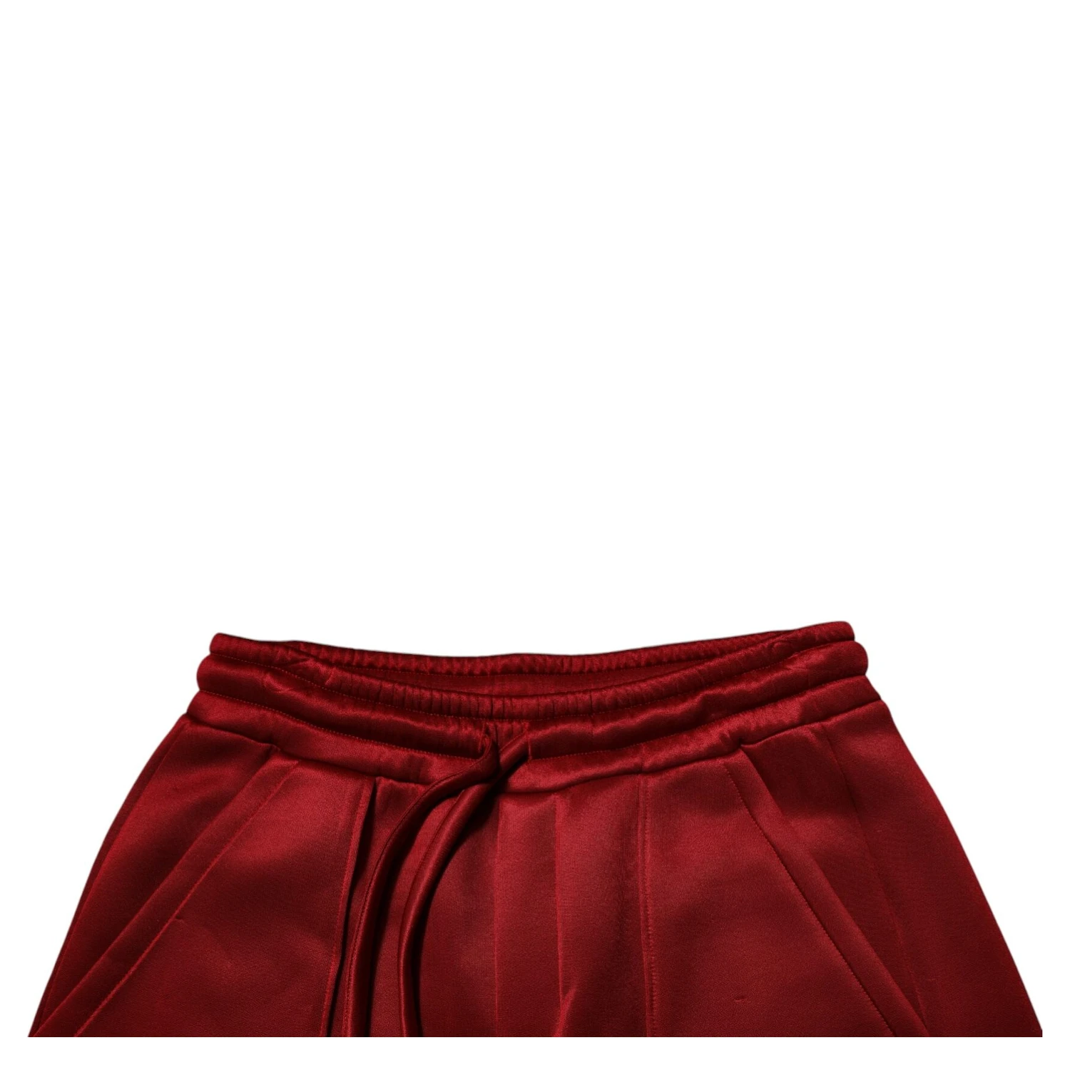 Maroon Viscose Nylon Mid Waist Bermuda Shorts