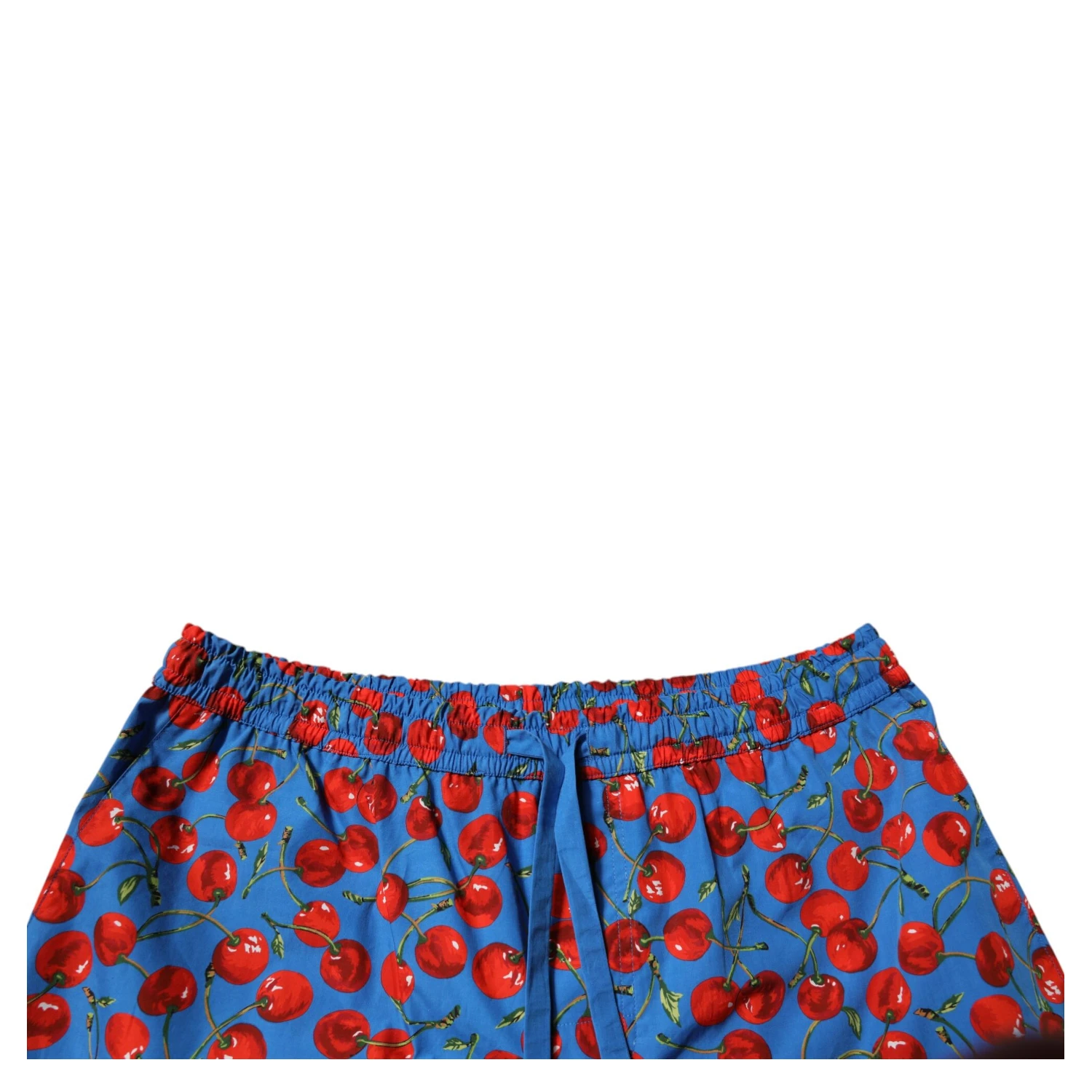 Blue Cherry Print Cotton Men Bermuda Shorts