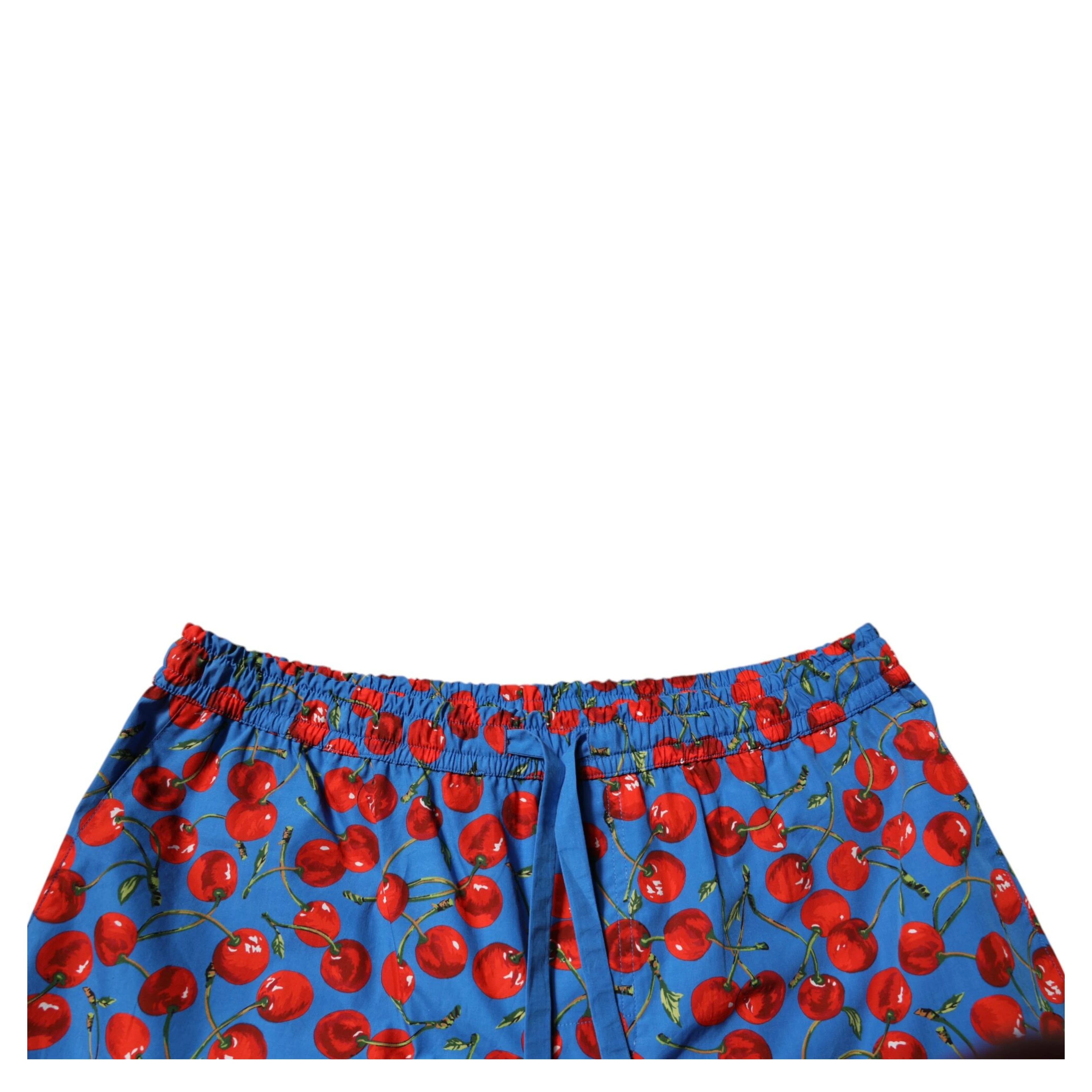 Blue Cherry Print Cotton Men Bermuda Shorts