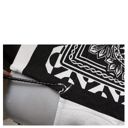 White Black Printed Cotton Sweatshirt Sweater