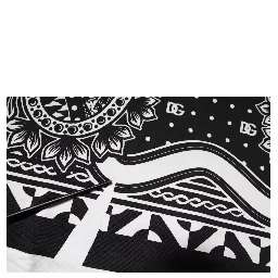 White Black Printed Cotton Sweatshirt Sweater